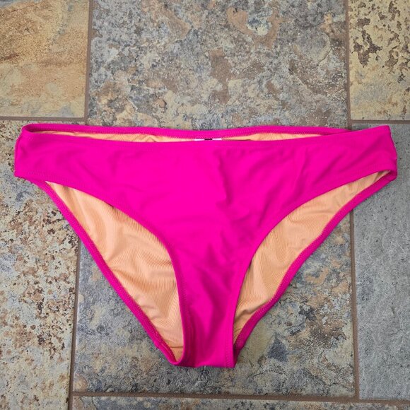 J Crew Size Large Hot Pink Bikini Bottoms Fully Lined Summer Pool Beach NWT - Picture 1 of 6